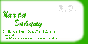 marta dohany business card